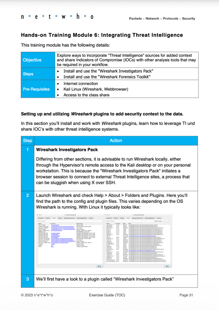 Packet Factor course material, sample page 4