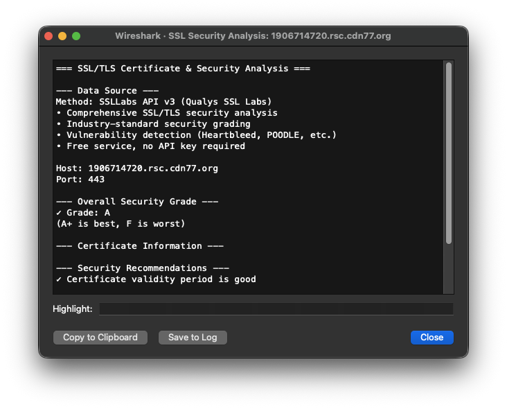 ASK certificate analysis