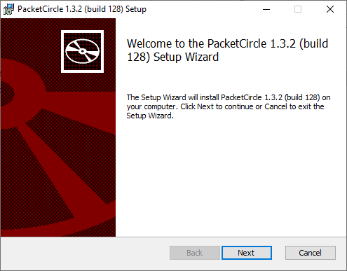 The Windows setup wizard, welcome page